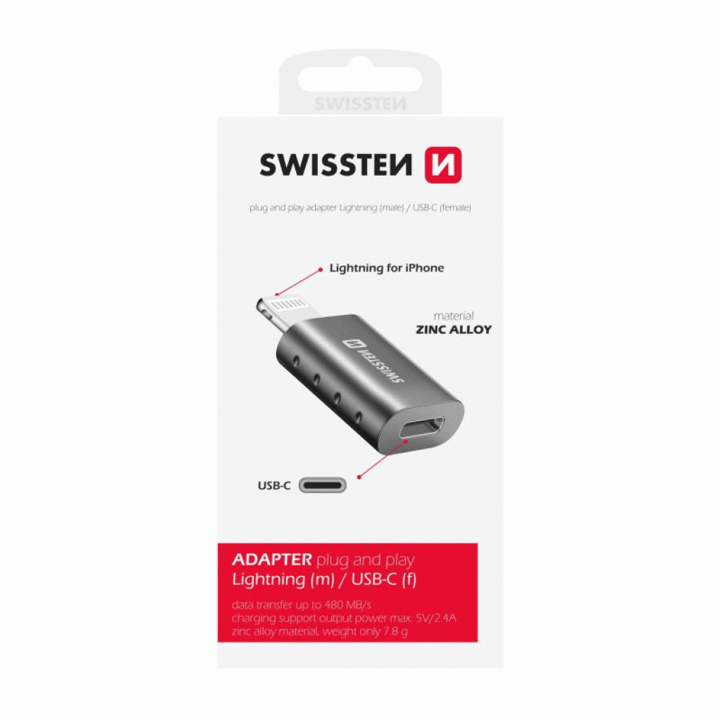 Swissten Adapter Lightning(M)/Usb-C(F) Swissten Adapter Lightning(M)/Usb-C(F)