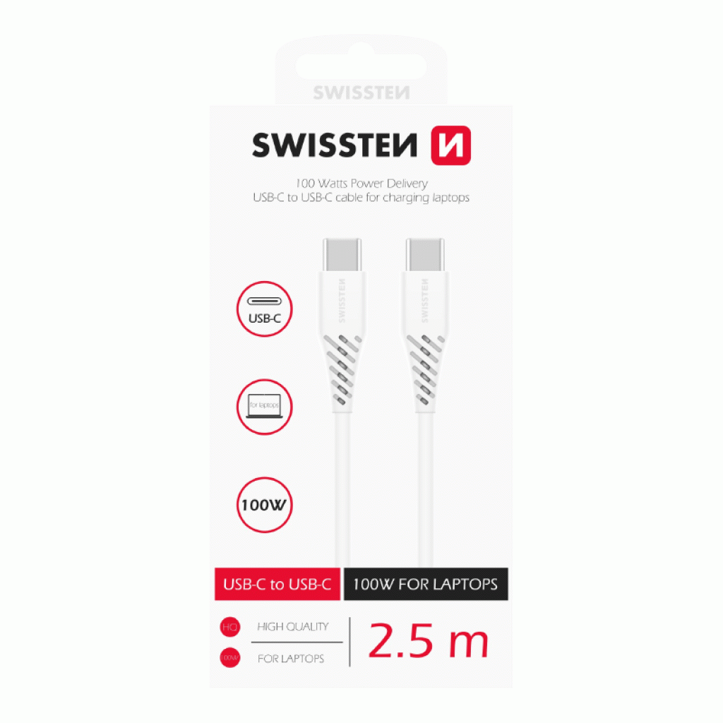 Swissten Cable Tpe Usb-C/Usb-C (100w) 2.5 M Swissten Cable Tpe Usb-C/Usb-C (100w) 2.5 M