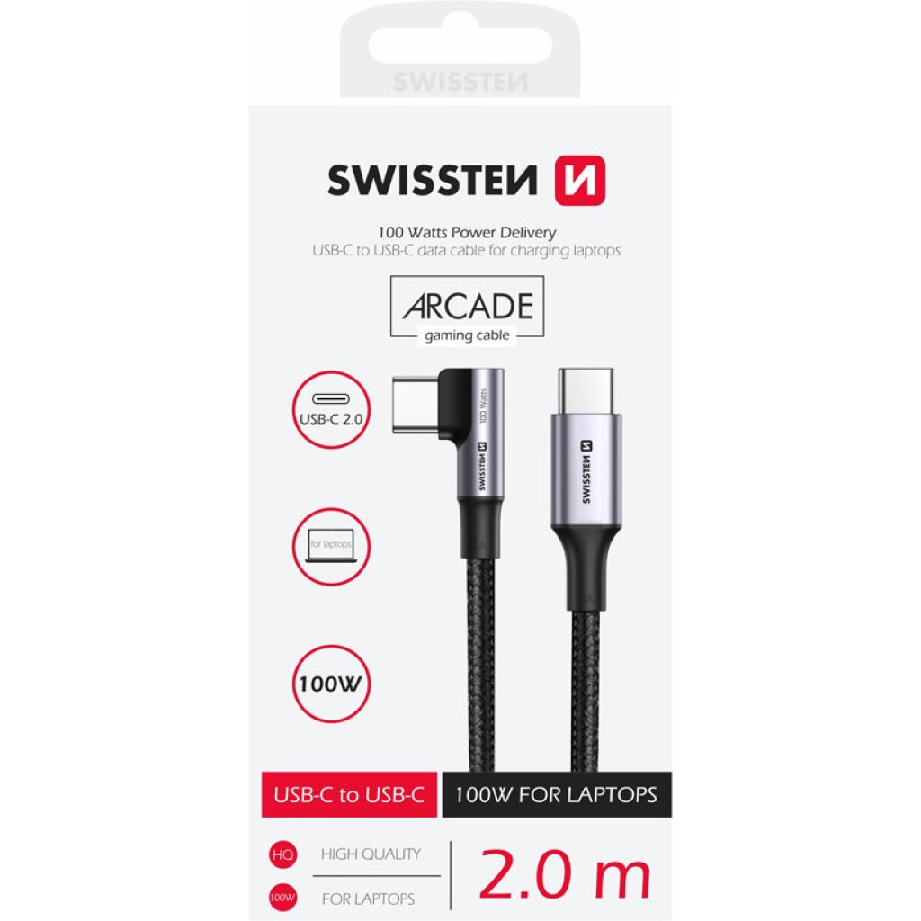 Swissten Cable Usb-C/Usb-C 5a (100w) For Laptop 2m Swissten Cable Usb-C/Usb-C 5a (100w) For Laptop 2m