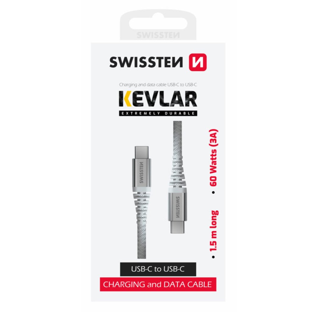 Swissten Data Cable Kevlar Usb-C / Usb-C 1.5 M Swissten Data Cable Kevlar Usb-C / Usb-C 1.5 M