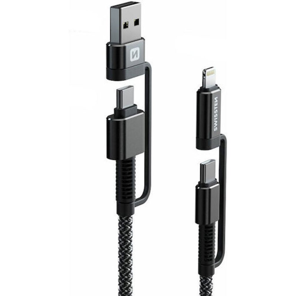 Swissten Data Cable Kevlar 4in1 3a 1,5 M Swissten Data Cable Kevlar 4in1 3a 1,5 M