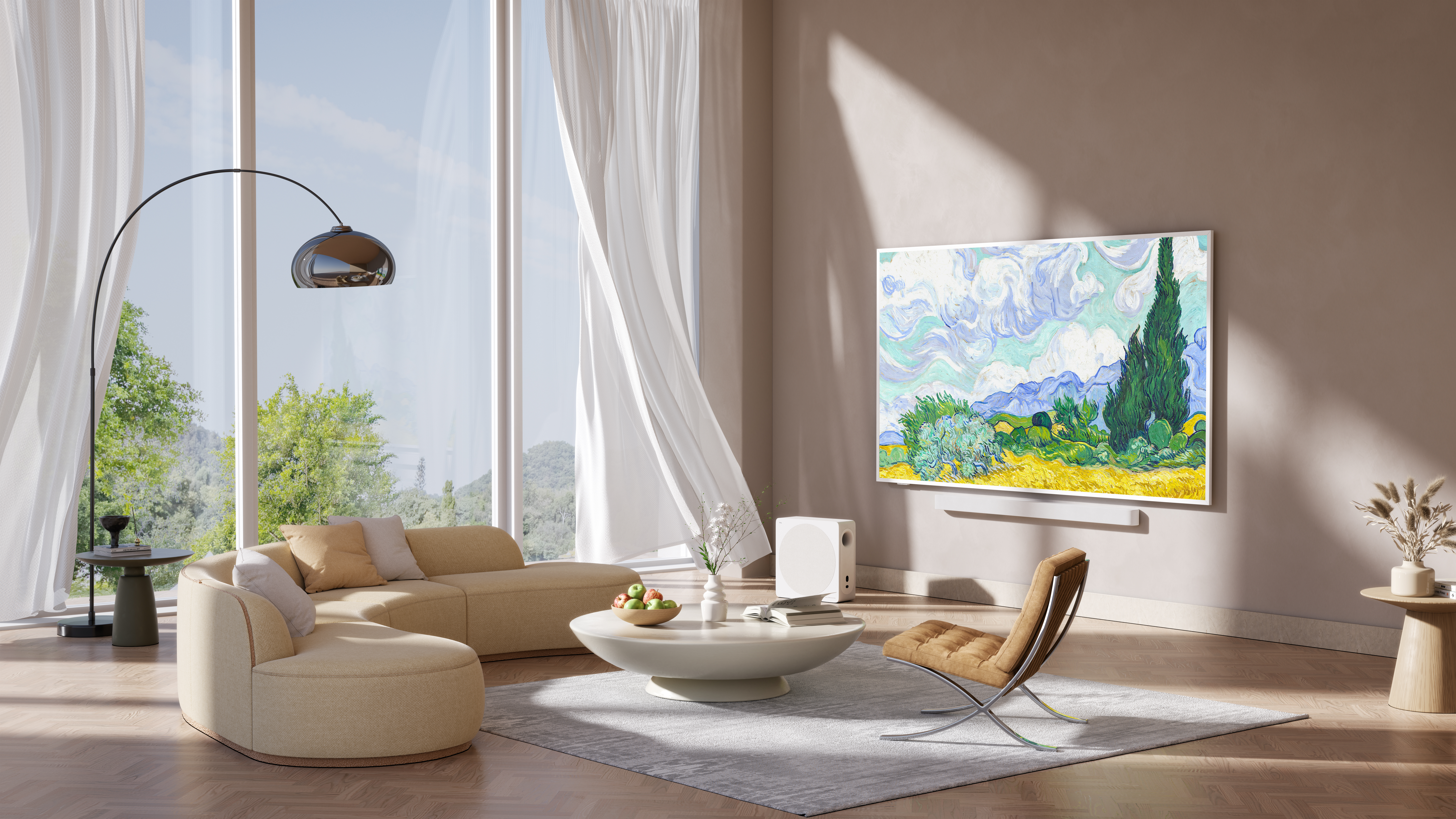 TCL 75A300 PRO NXTFrame slim flat frame design on wall