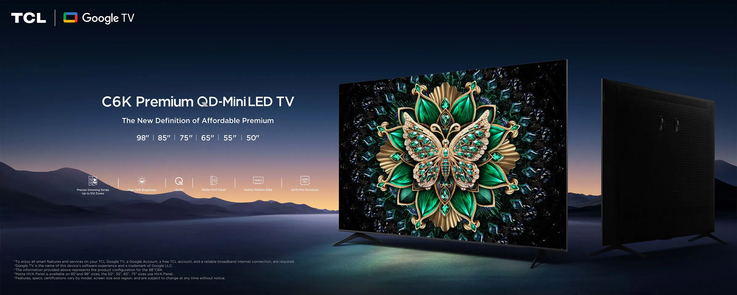 TCL 55C6K QD-Mini LED full array local dimming
