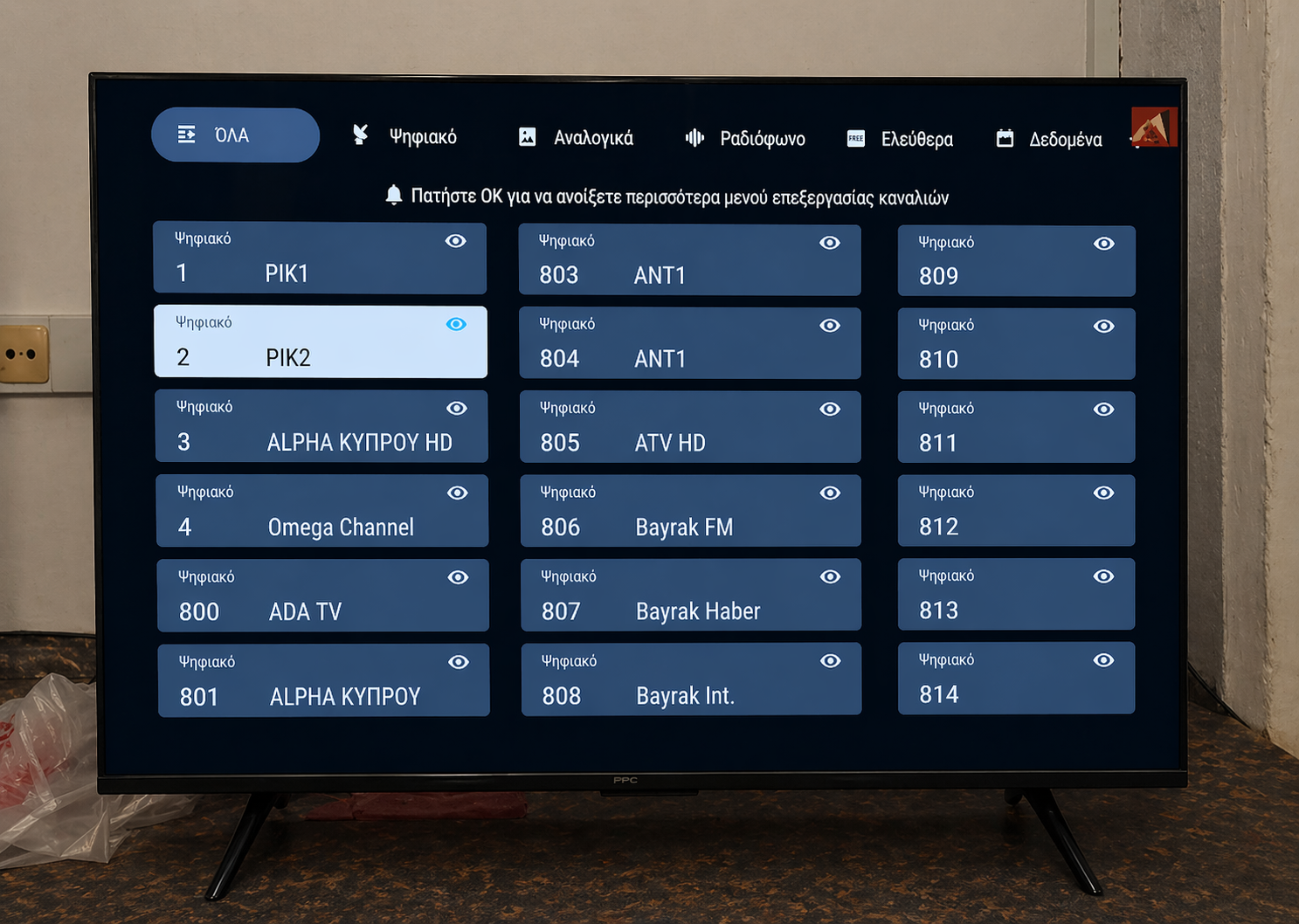 Τελικά κανάλια (ΕΛ) / Final channel list (GR)
