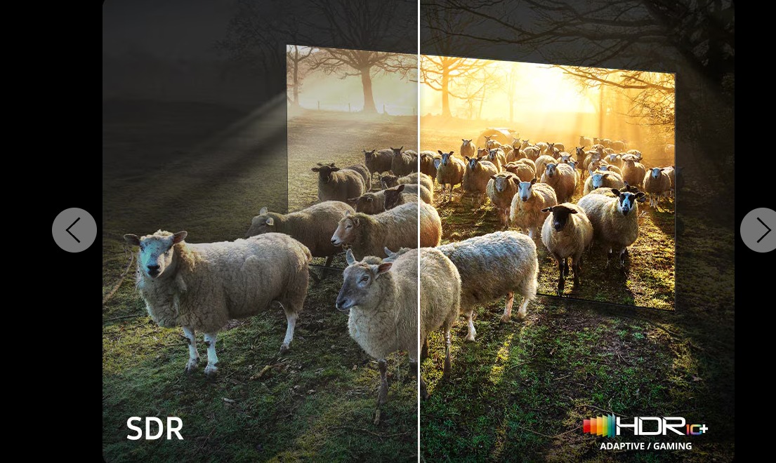 Samsung Neo Quantum HDR 8K Pro comparison, SDR versus HDR10 plus scene