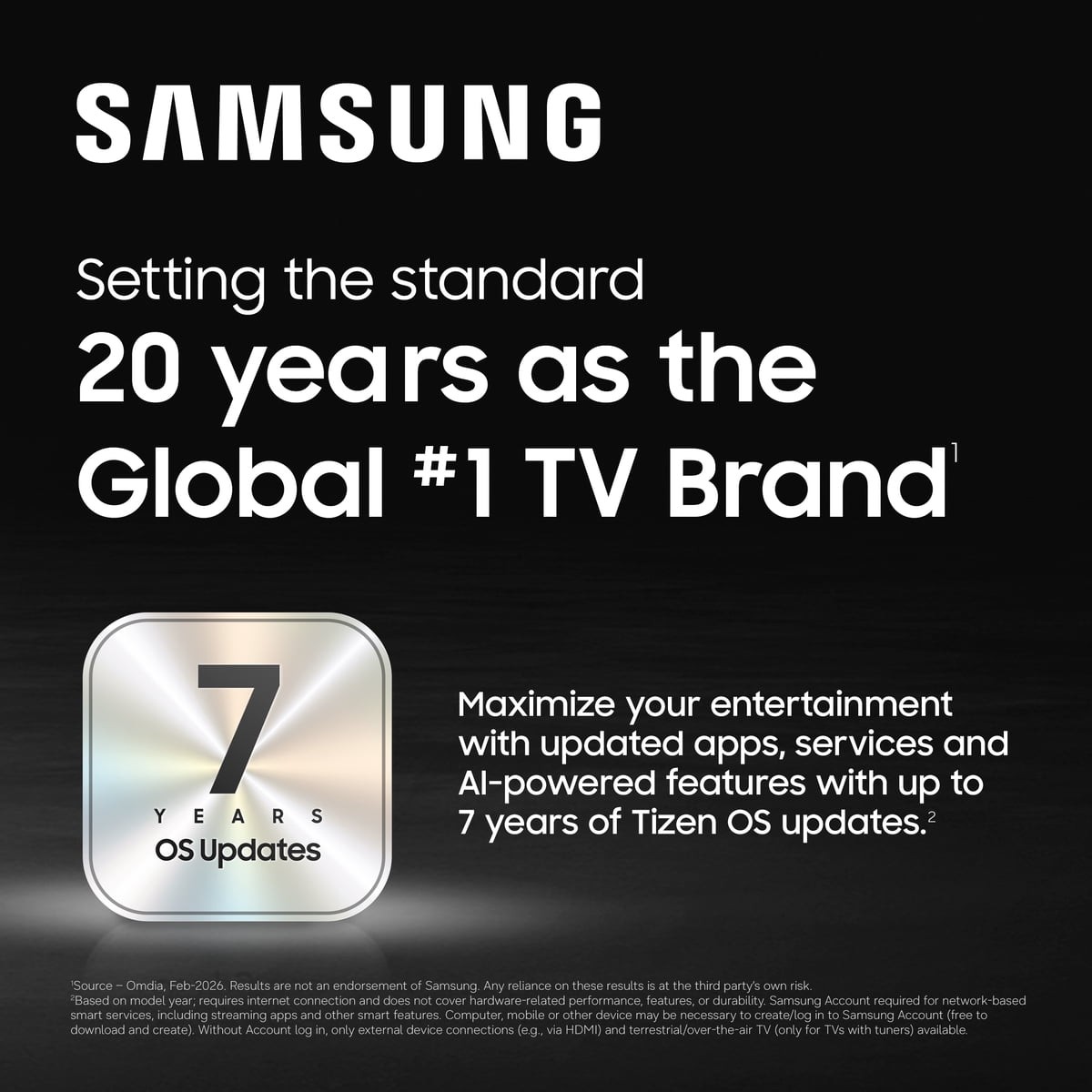Samsung One UI Tizen, 7 years of OS updates badge