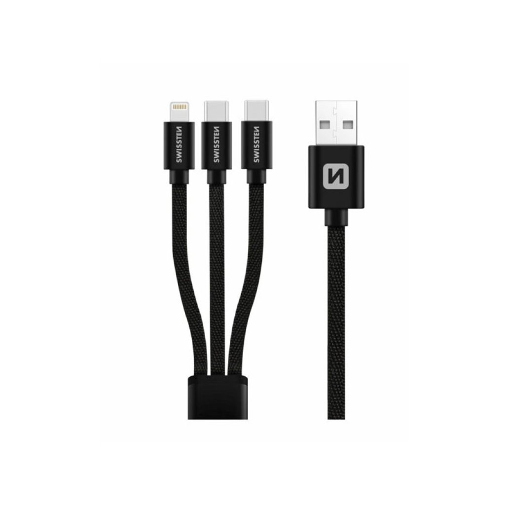 Swissten Data Cable Textile 3in1 1,2 M Swissten Data Cable Textile 3in1 1,2 M
