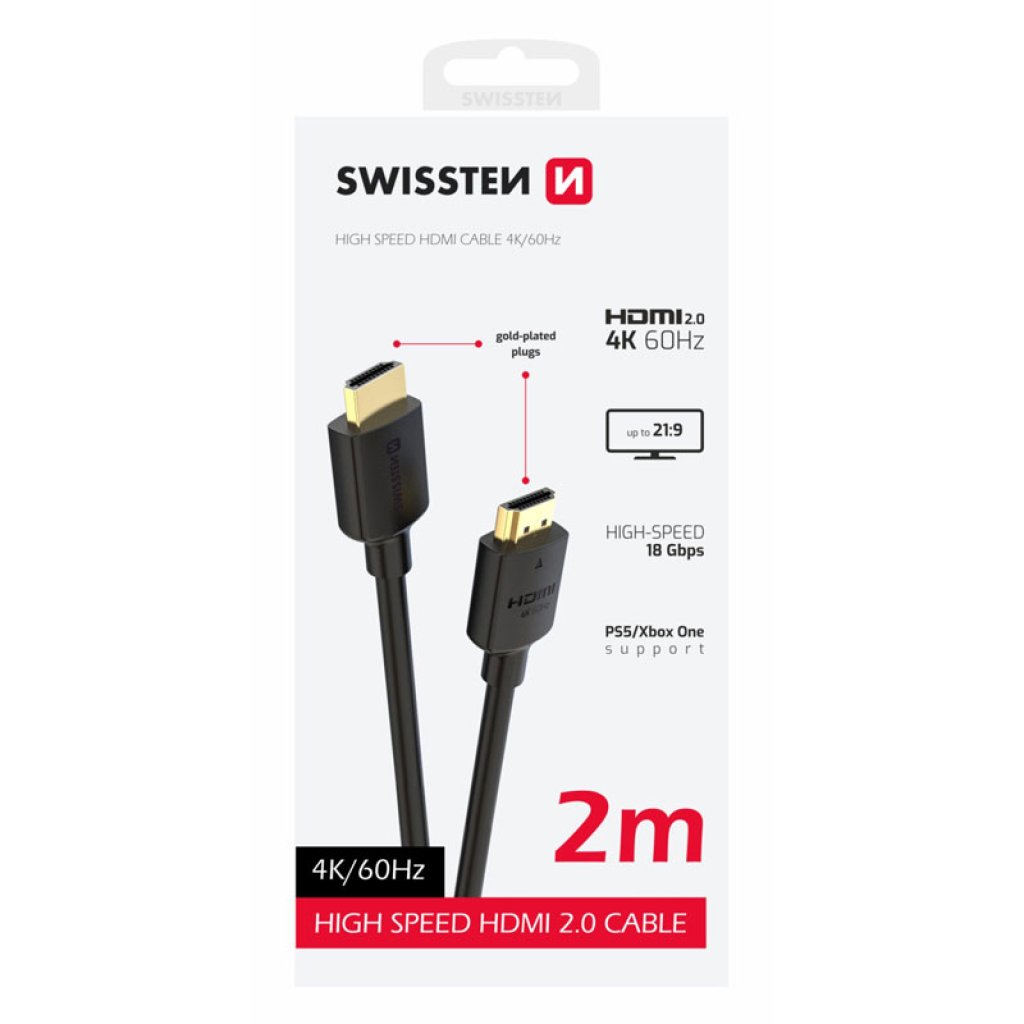 Swissten Cable Hdmi To Hdmi 4k 60hz 2.0m Pvc Swissten Cable Hdmi To Hdmi 4k 60hz 2.0m Pvc
